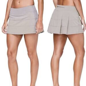 Lululemon Women Dark Chrome Gray Pace Rival Skirt 4-way Stretch 13” Skort 12 Reg